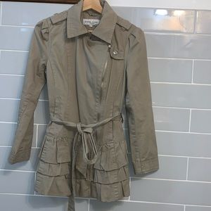 Black Rivet Frilly Khaki Jacket